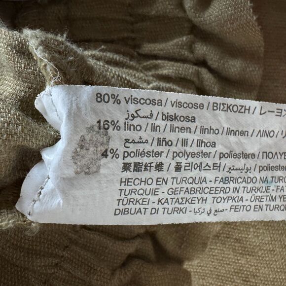 Zara Linen Blend Paperbag High Rise Jogger Pants Women's Size XS - Picture 7 of 9